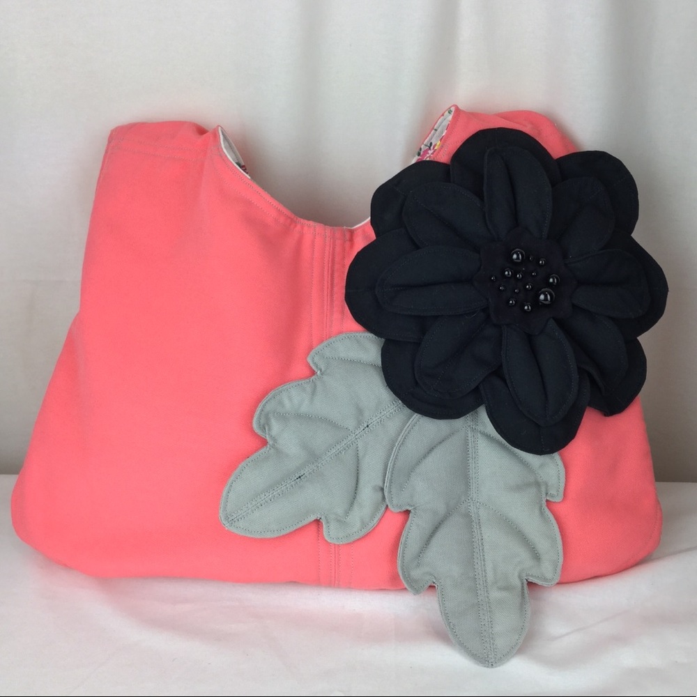HandMade OOAK 3D Big Flower hobo bag